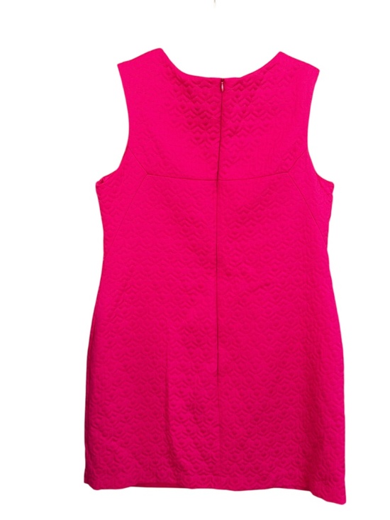 Worthington Hot Pink Textured Knit Gold Zipper Sleeveless Sheath Dress Size 16 - Picture 2 of 8